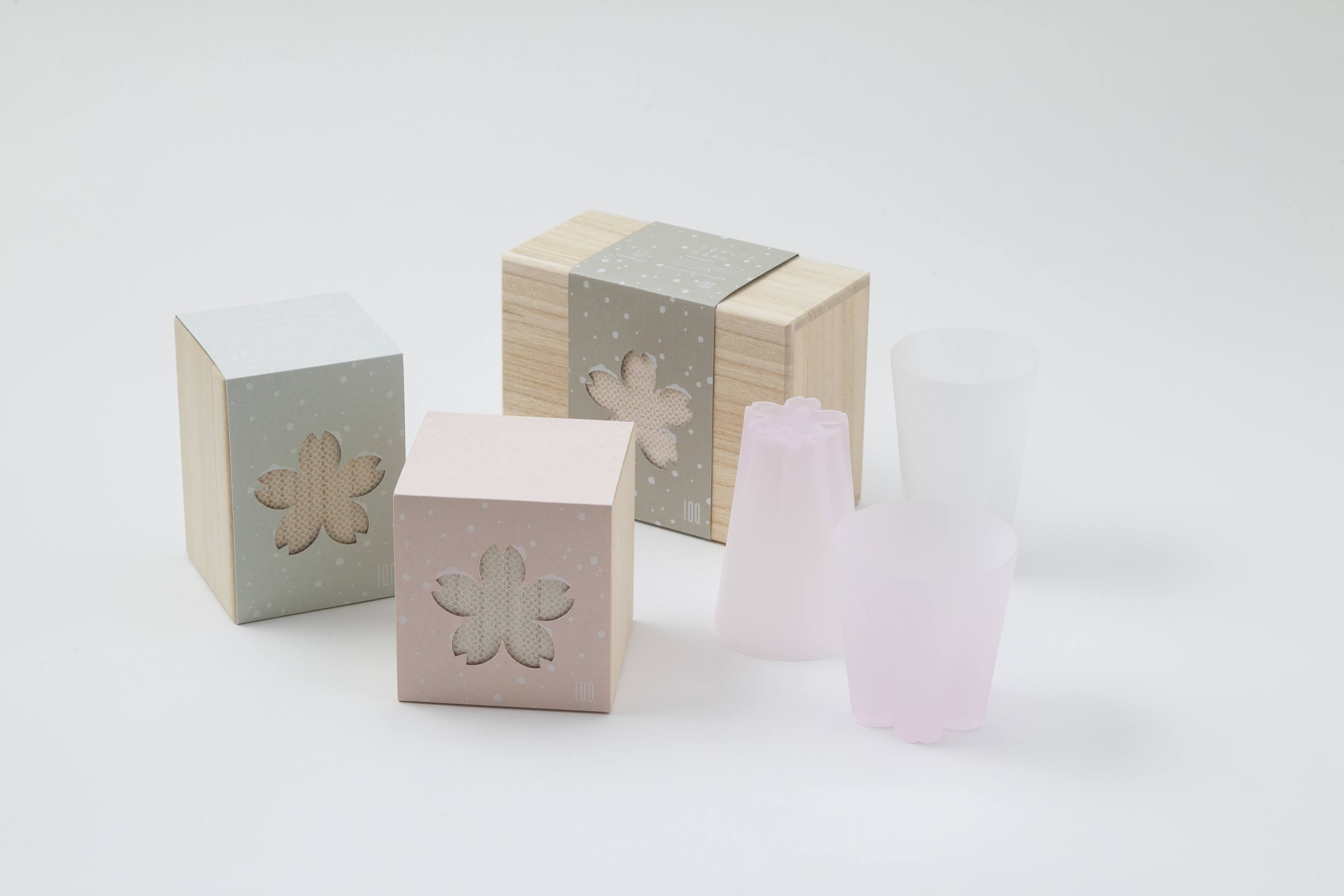 さくらさく雪桜　タンブラー紅白