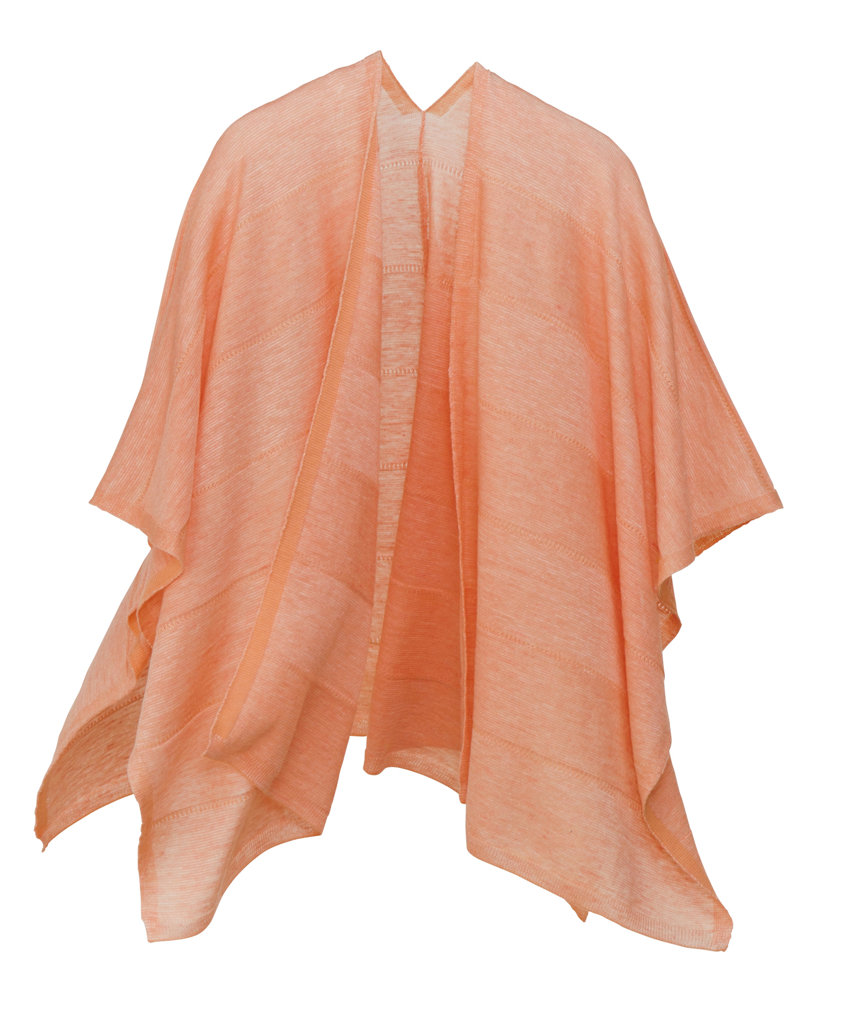 tateS- 羽織るポンチョ	薄手で軽いリネンウール 同色ボーダー