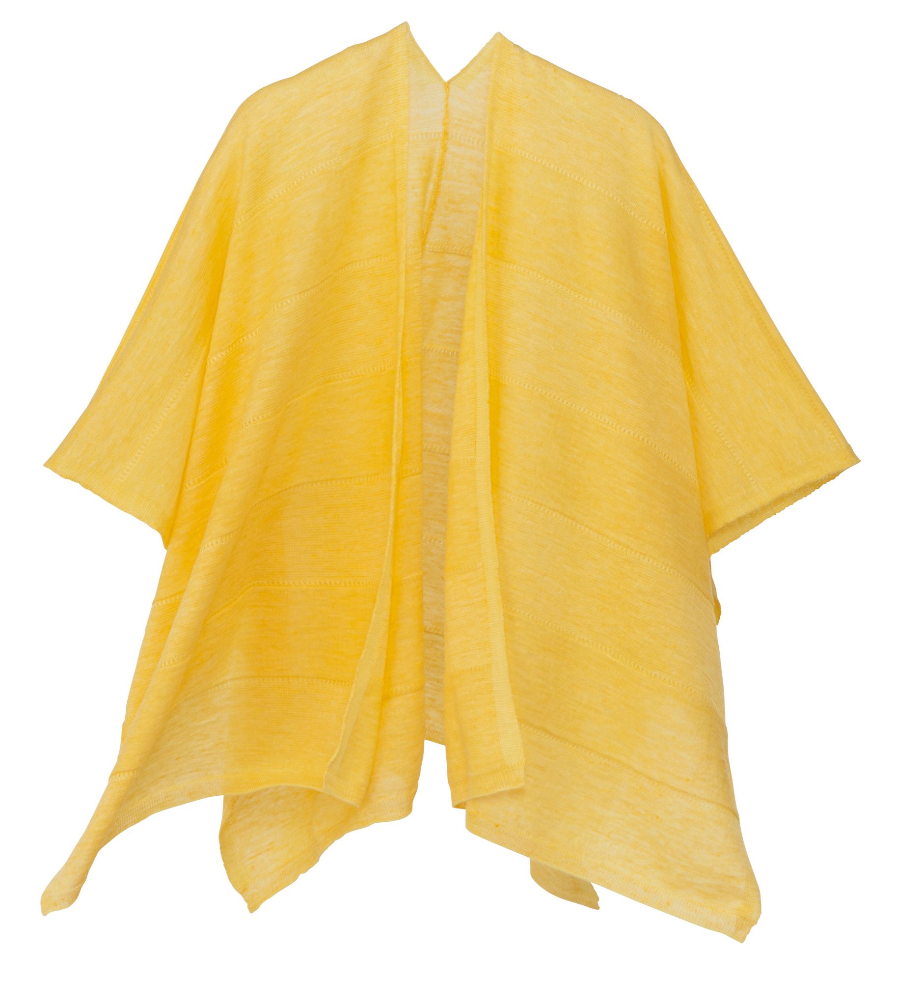 tateS- 羽織るポンチョ	薄手で軽いリネンウール 同色ボーダー