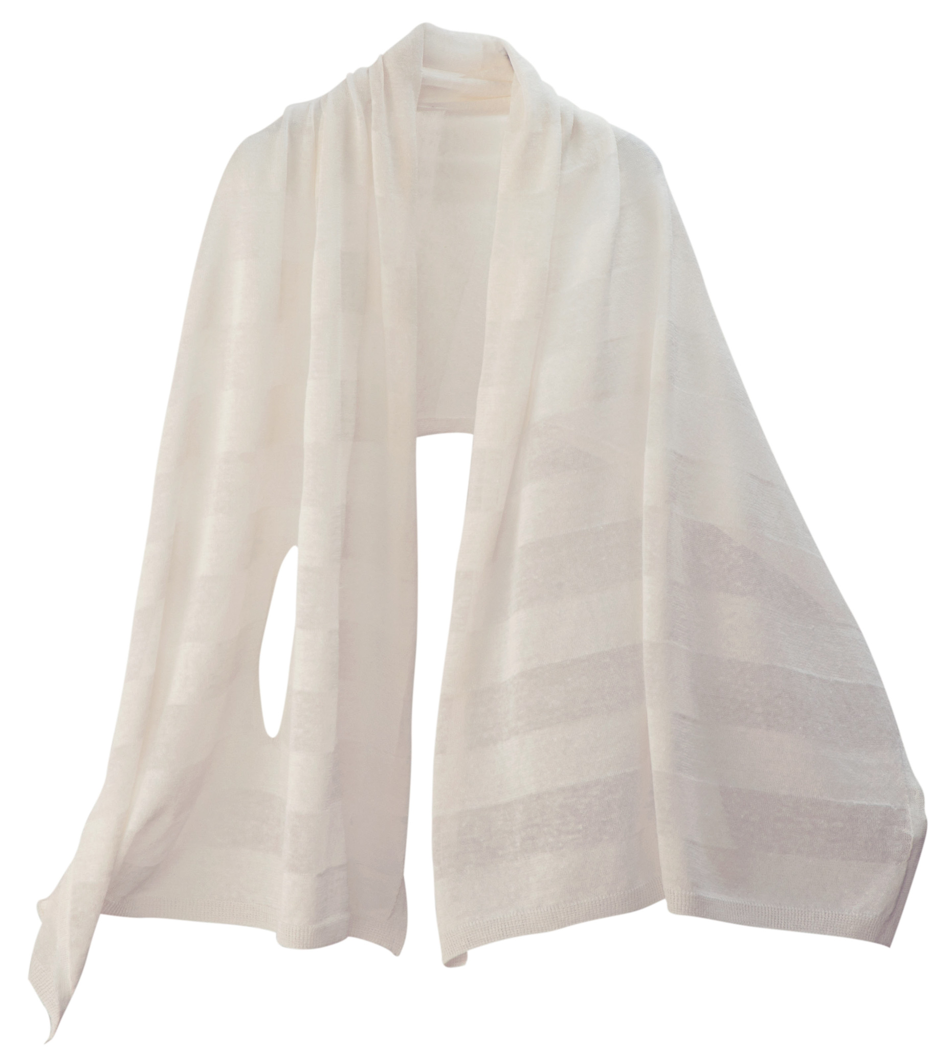 nico ストールポンチョ 涼しい夏の麻 透けるボーダー