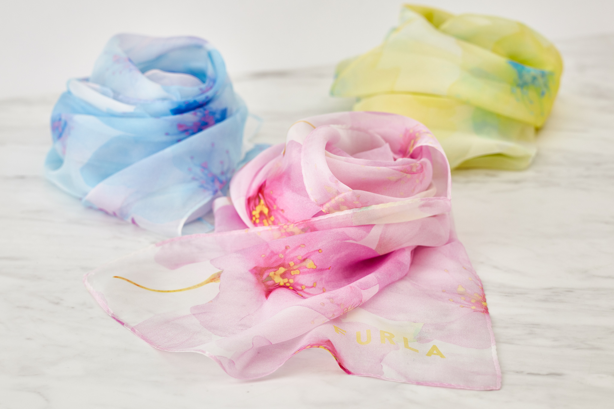 シルクシフォンプリントロングスカーフ