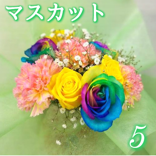 レインボーローズ5本入【お任せブーケ】