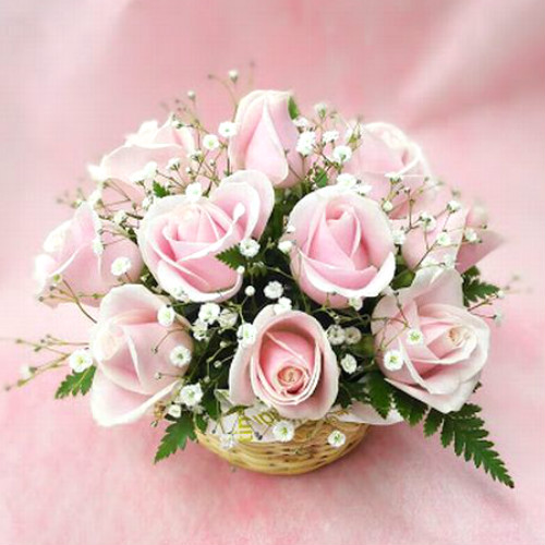 さくらアレンジメント【ピンクバラ10本】