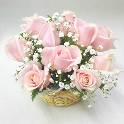 さくらアレンジメント【ピンクバラ10本】