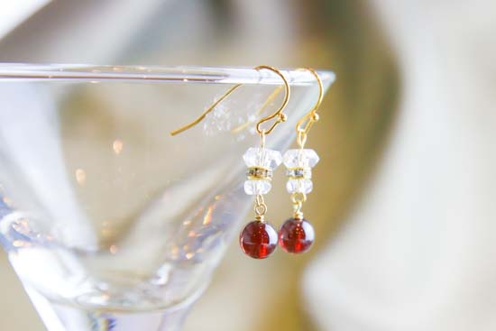 誕生石ピアス［クリスタルデザイン］