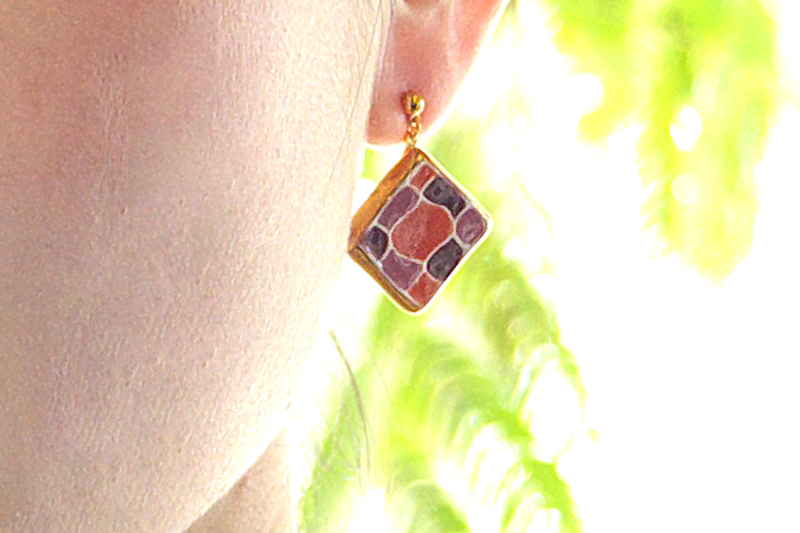 【ブランドBOX付き】もざいくらんたん　ピアス