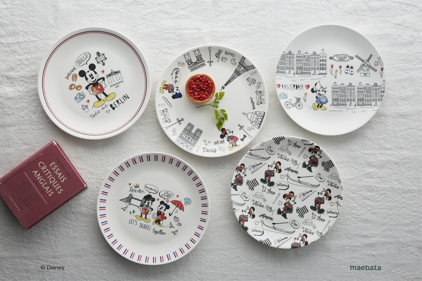 Disney ケーキ皿5枚セット