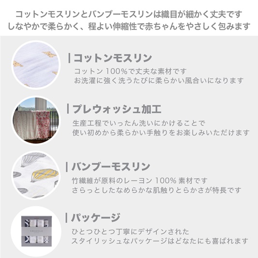 コットンスワドル4枚セット