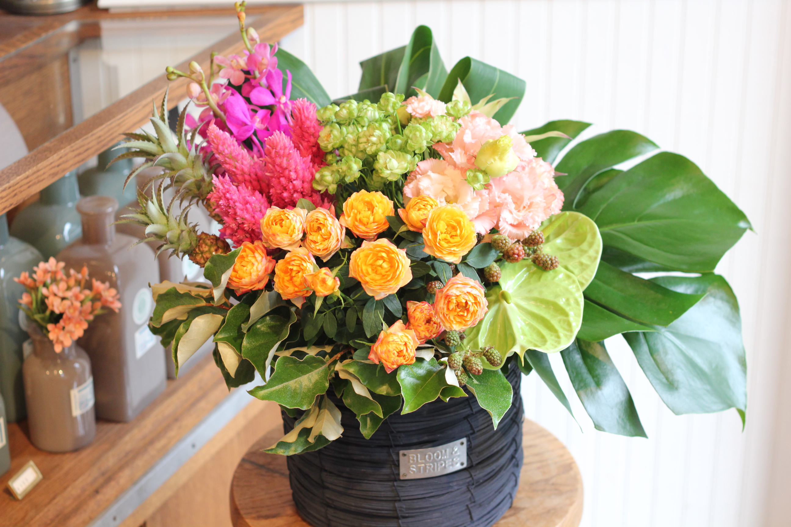 【季節のフラワーアレンジメント】ボールラウンド15000