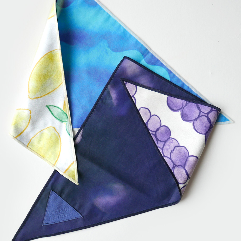 fukeru-眼鏡が拭けるハンカチ-沖縄やちむん-三角形