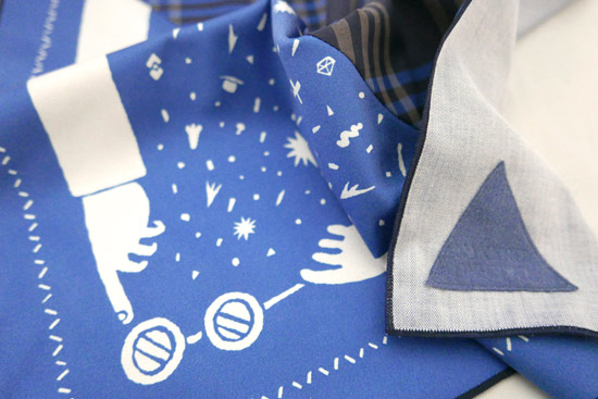 fukeru-眼鏡が拭けるハンカチ-check -Lサイズ