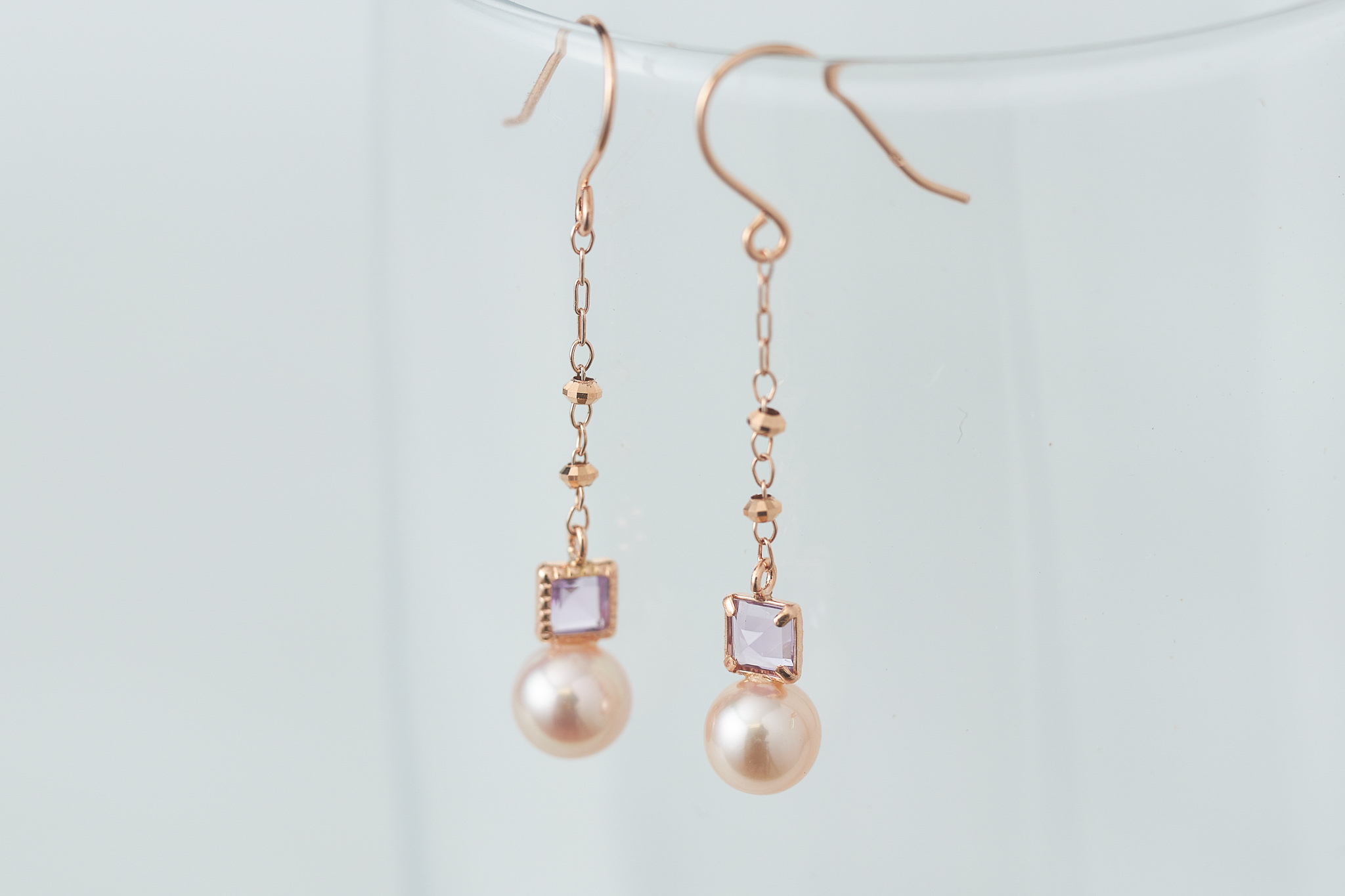 K10PG 淡水パール/クォーツ ピアス