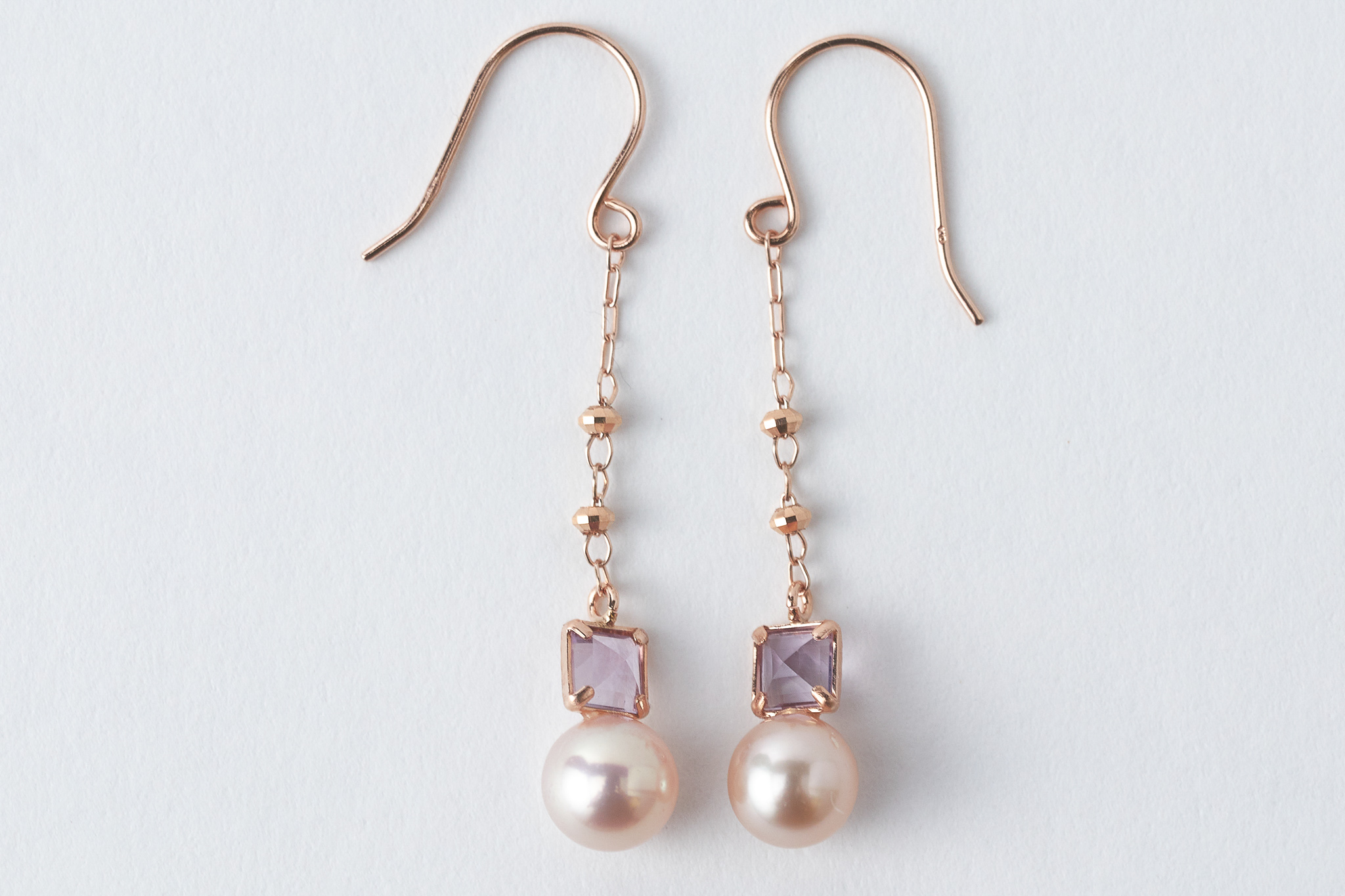 K10PG 淡水パール/クォーツ ピアス