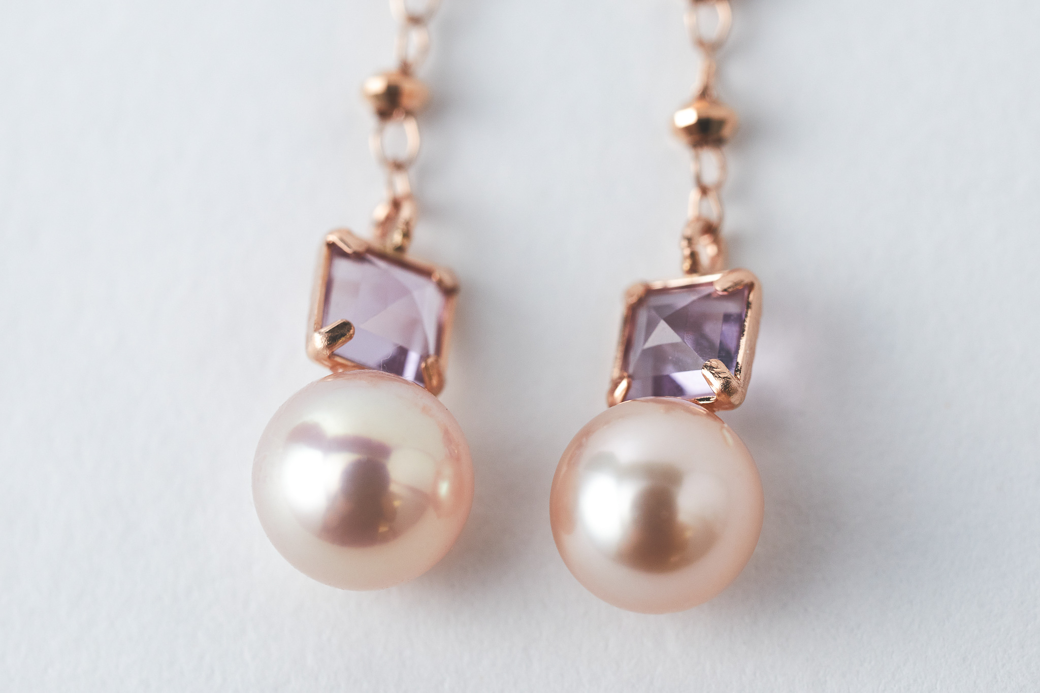 K10PG 淡水パール/クォーツ ピアス