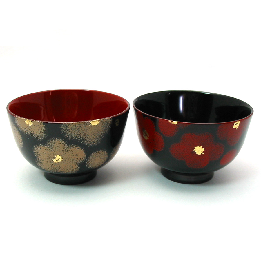 【ペア】夫婦椀 紅白華