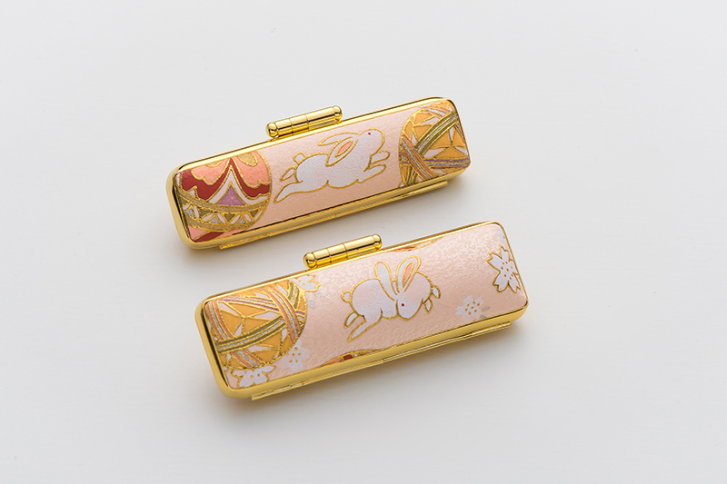 印鑑ケース　金彩うさぎ　12㎜専用
