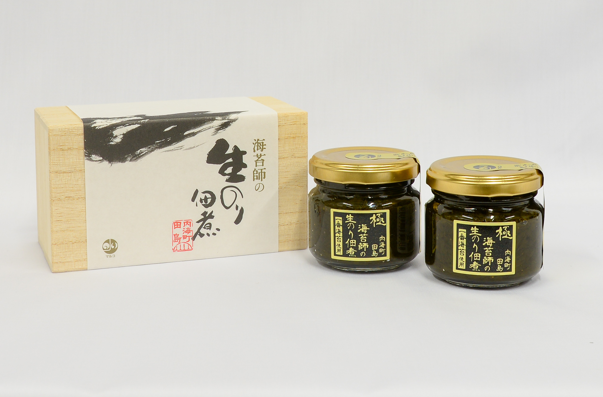海苔師の生のり佃煮〈極〉2個セット桐箱入り