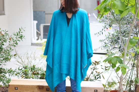 tate-L 羽織るポンチョ	なめらかアルパカ 同色ボーダー