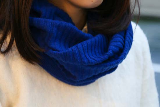 tsutsu スヌード 薄手で軽いウール100% ガーター編み