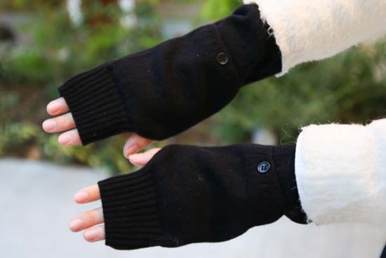 kote アームウォーマー 薄手で軽いウール100% ポケット付き