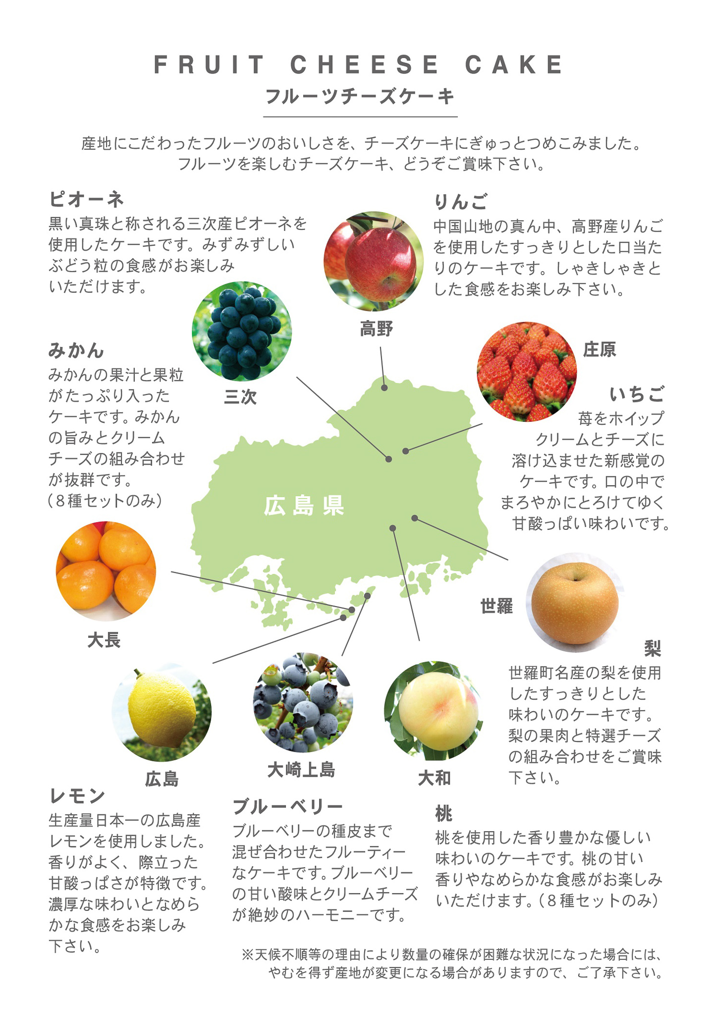 フルーツチーズケーキ6種セット