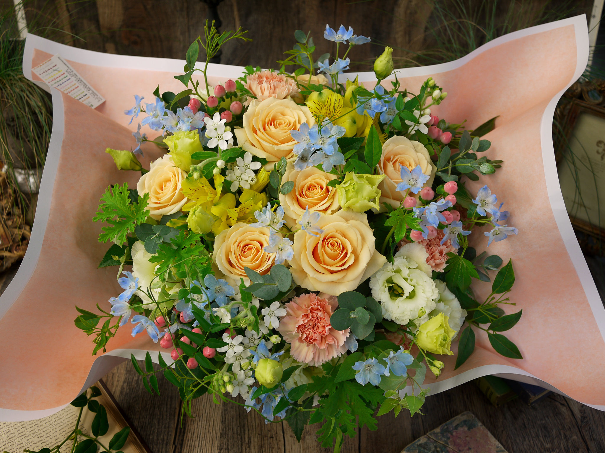 ナチュラルバスケットアレンジメント L