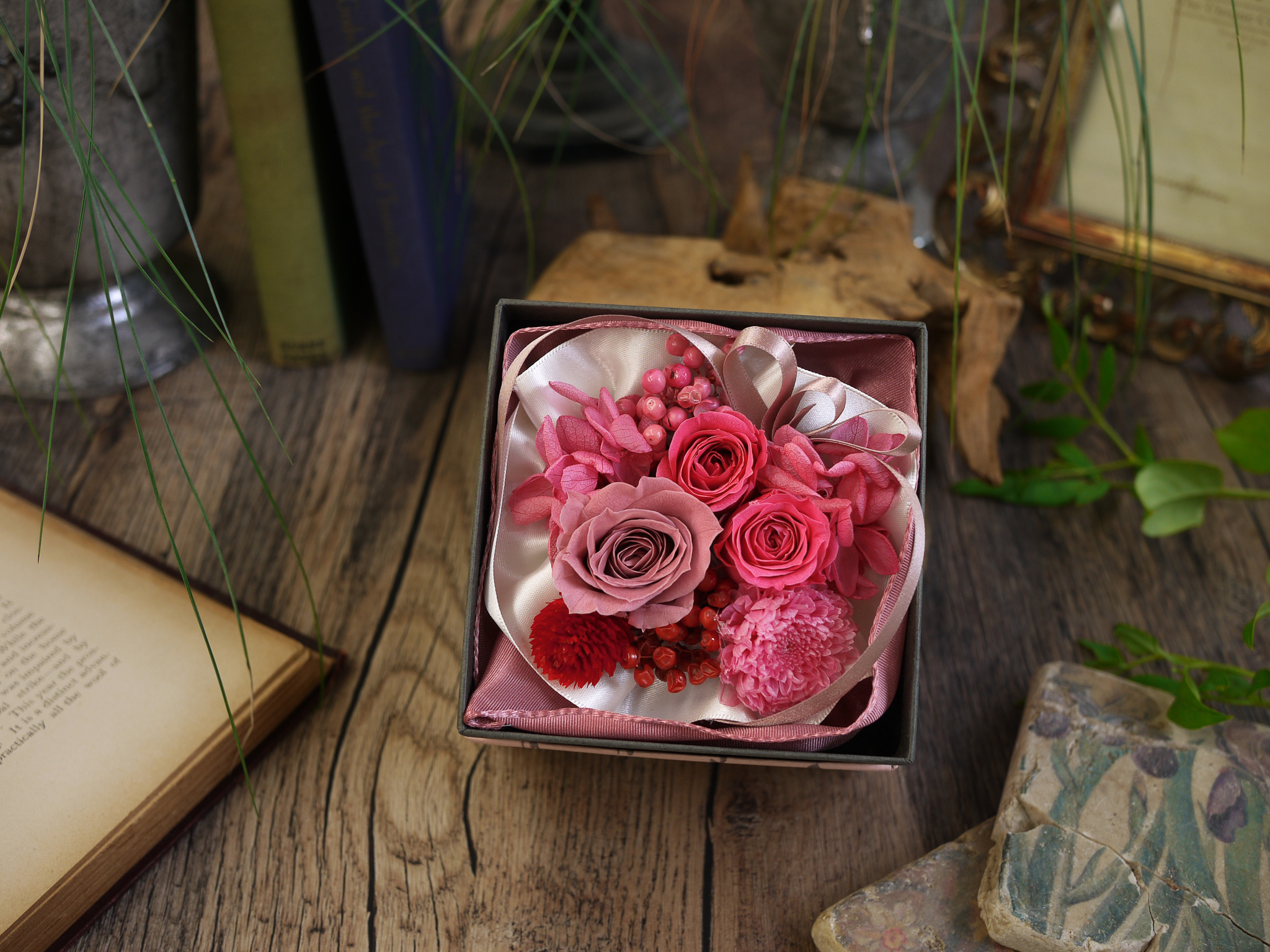 ボックスプリザーブドフラワー S