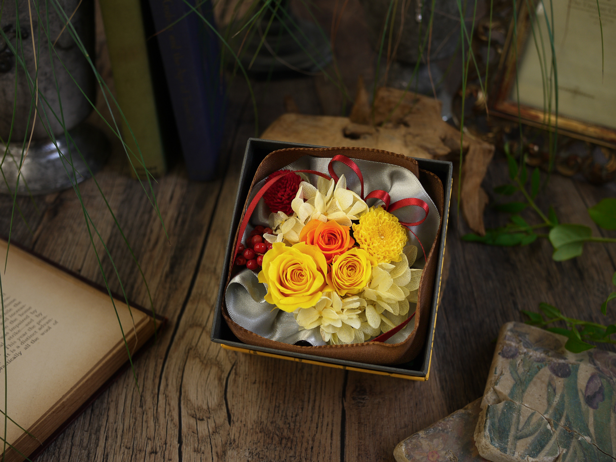 ボックスプリザーブドフラワー S