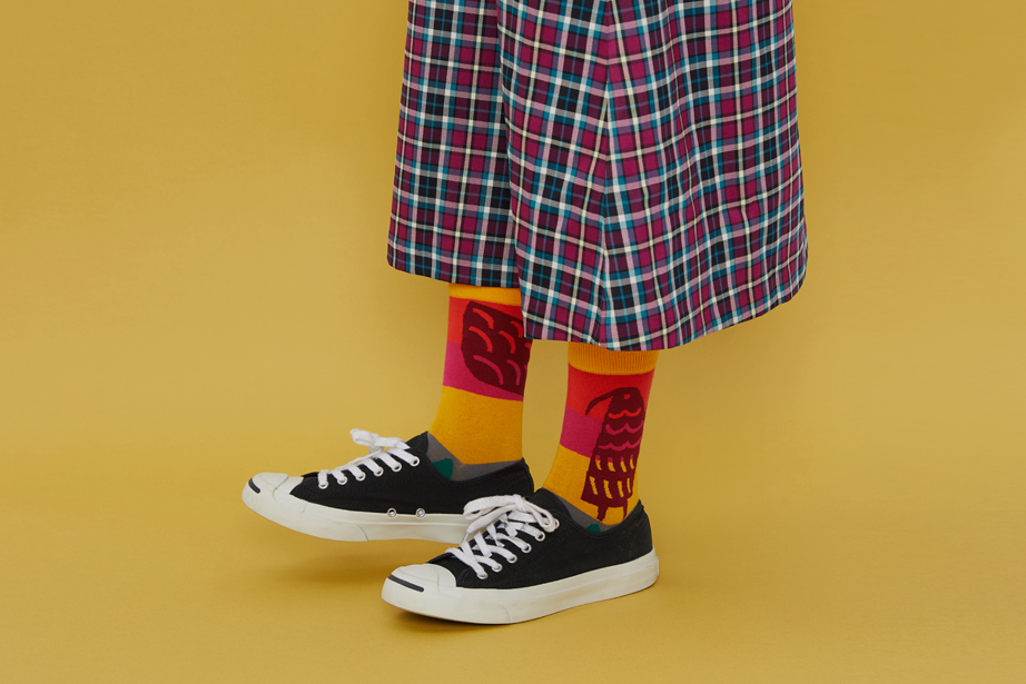 marimekkoデザイナー鈴木マサルコラボ ソックス 22.5-27.5cm ユニセックスフリーサイズ