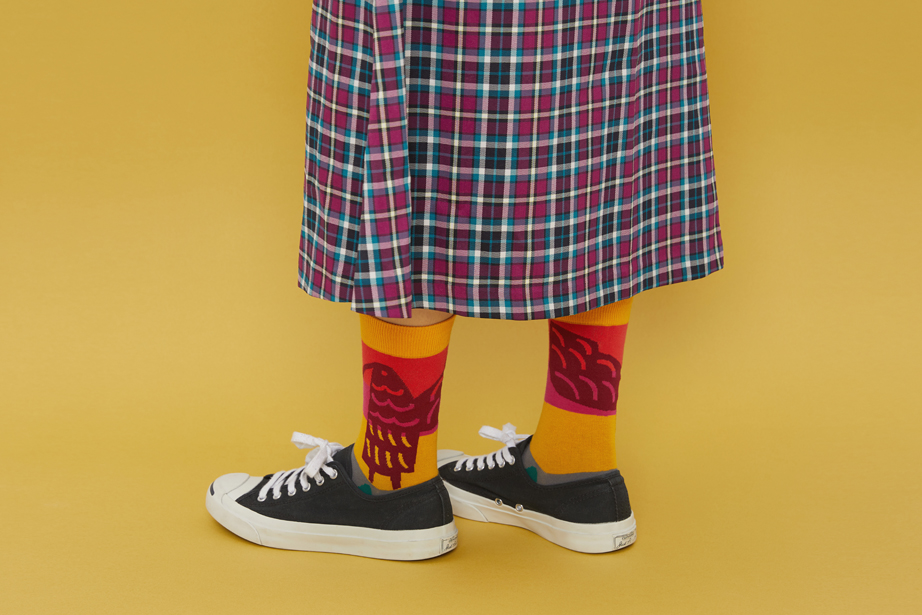 marimekkoデザイナー鈴木マサルコラボ ソックス 22.5-27.5cm ユニセックスフリーサイズ