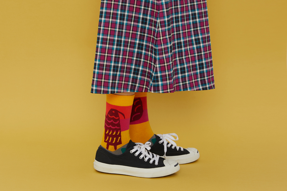 marimekkoデザイナー鈴木マサルコラボ ソックス 22.5-27.5cm ユニセックスフリーサイズ