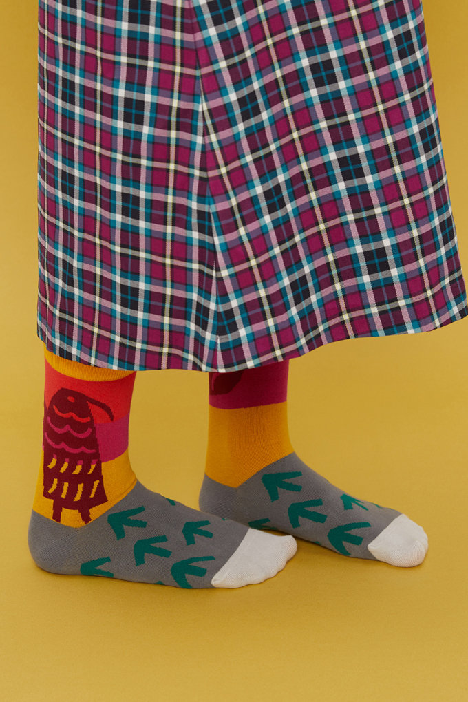 marimekkoデザイナー鈴木マサルコラボ ソックス 22.5-27.5cm ユニセックスフリーサイズ