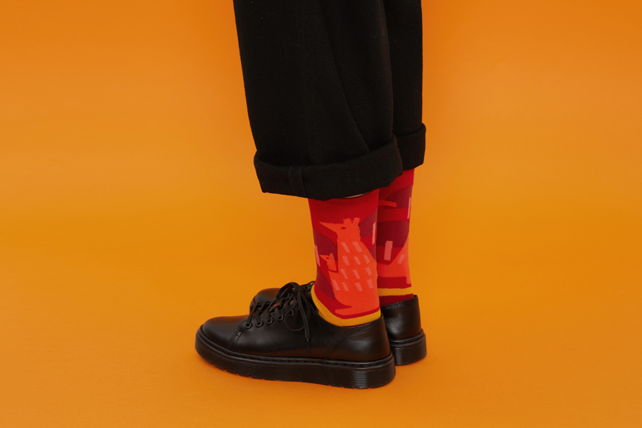 marimekkoデザイナー鈴木マサルコラボ ソックス 22.5-27.5cm ユニセックスフリーサイズ