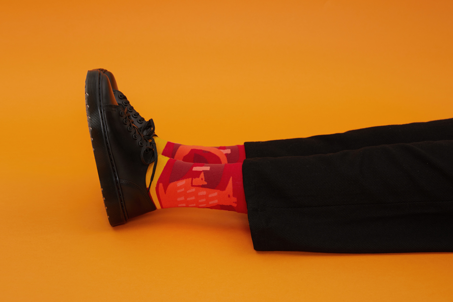 marimekkoデザイナー鈴木マサルコラボ ソックス 22.5-27.5cm ユニセックスフリーサイズ