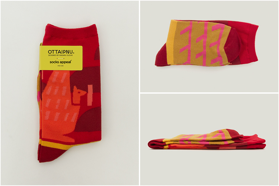 marimekkoデザイナー鈴木マサルコラボ ソックス 22.5-27.5cm ユニセックスフリーサイズ