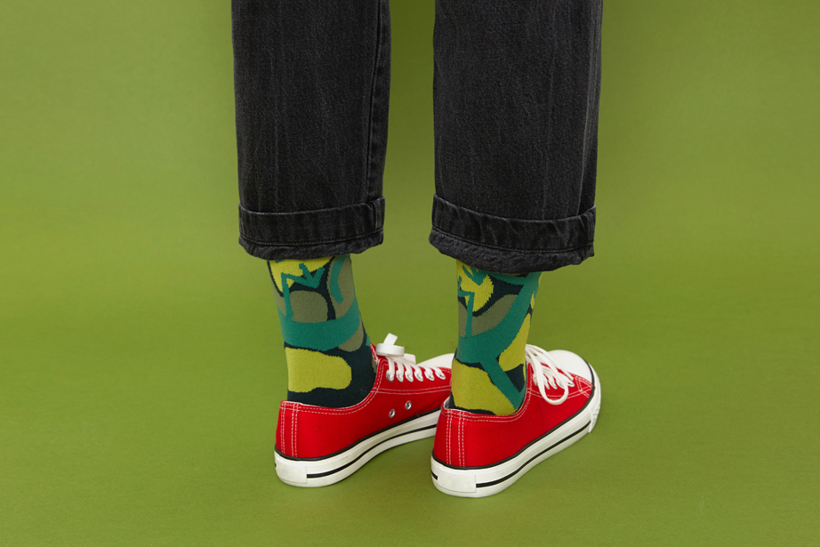 marimekkoデザイナー鈴木マサルコラボ ソックス 22.5-27.5cm ユニセックスフリーサイズ