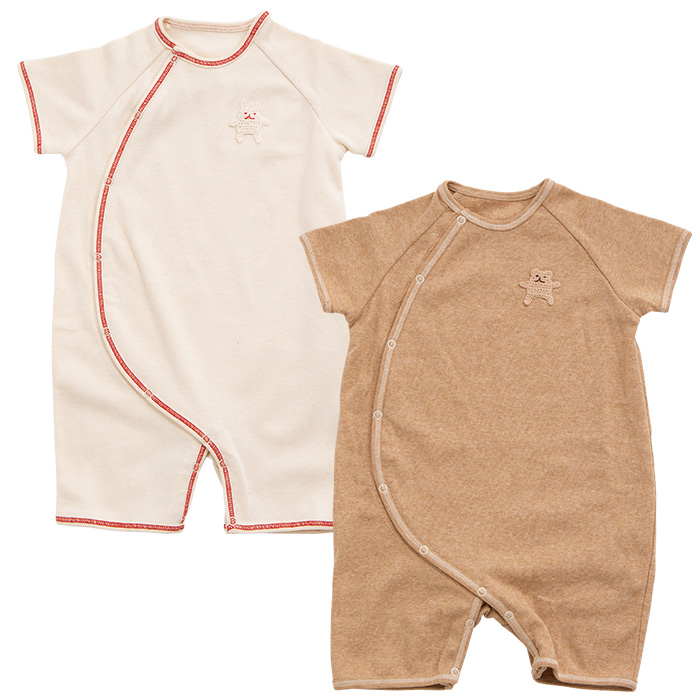 オーガニックカットソー半袖ロンパース