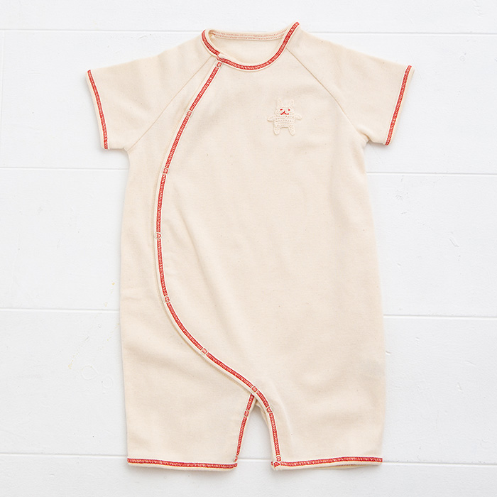 オーガニックカットソー半袖ロンパース