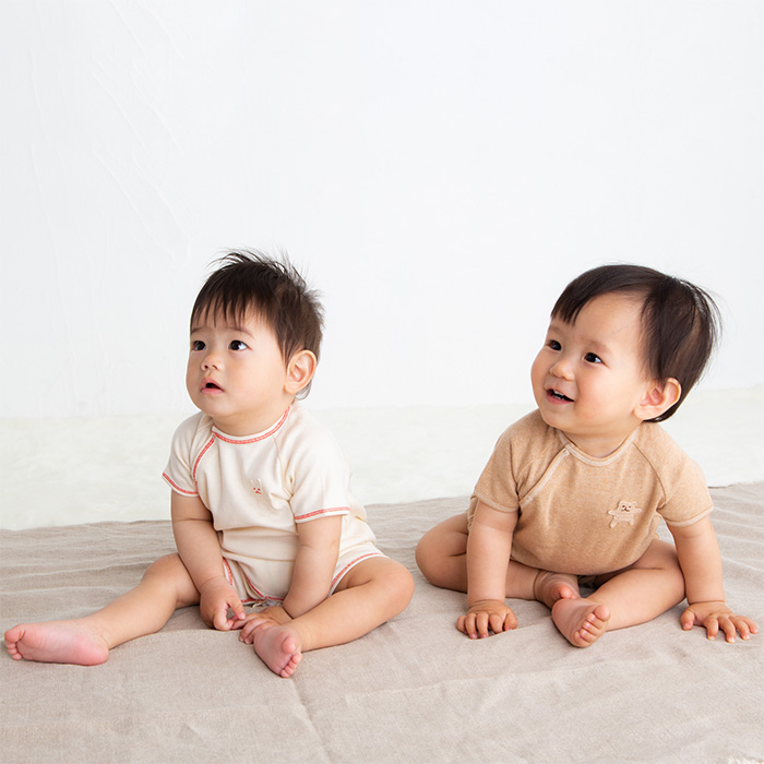 オーガニックカットソー半袖ロンパース