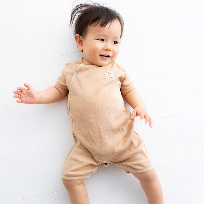 オーガニックカットソー半袖ロンパース