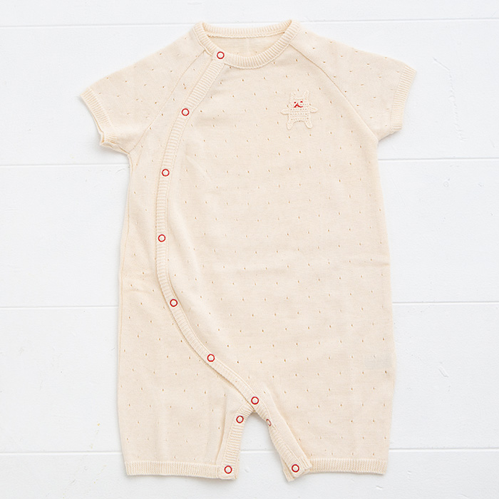 オーガニックニット半袖ロンパース
