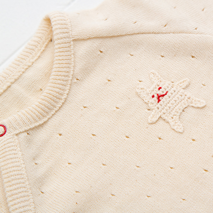 オーガニックニット半袖ロンパース