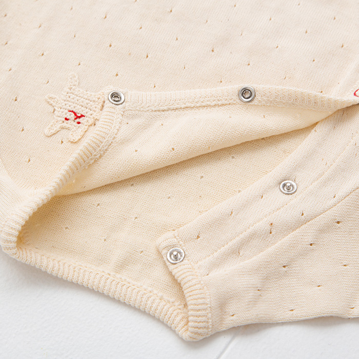 オーガニックニット半袖ロンパース