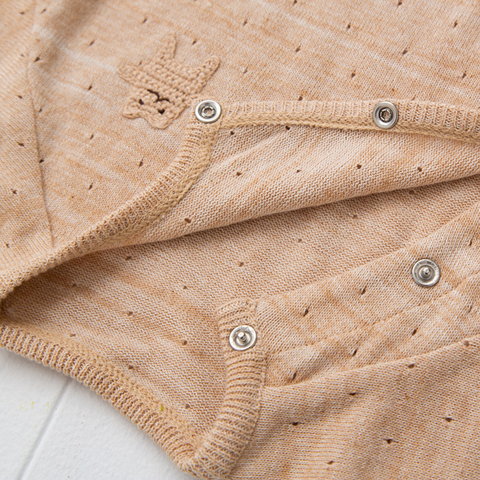 オーガニックニット半袖ロンパース