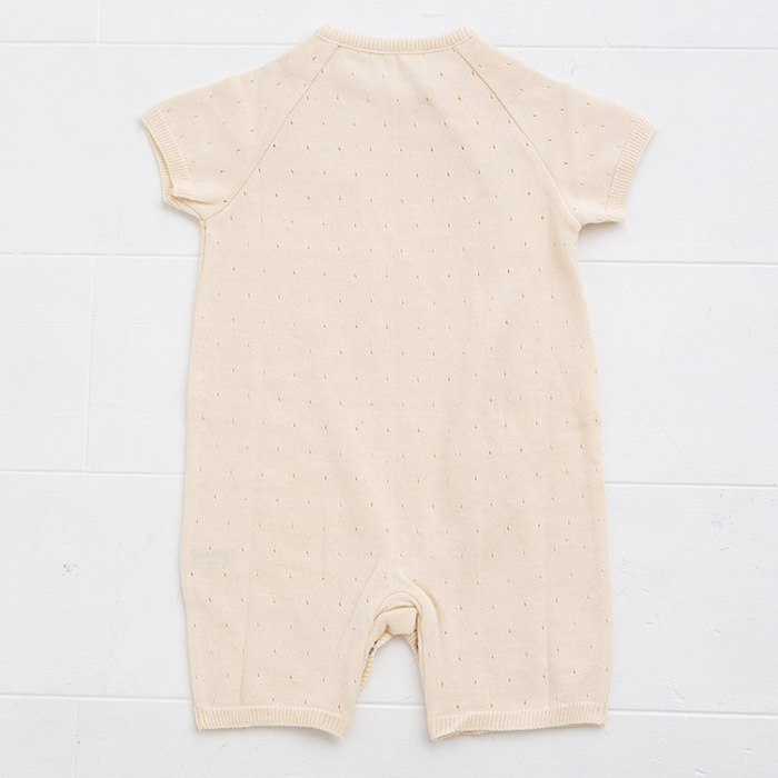 オーガニックニット半袖ロンパース