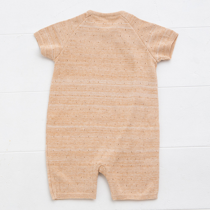 オーガニックニット半袖ロンパース