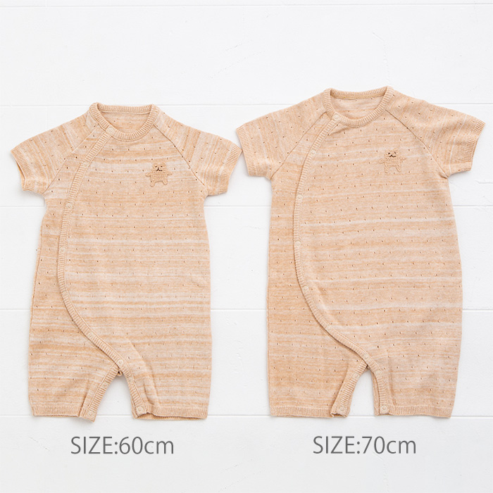 オーガニックニット半袖ロンパース