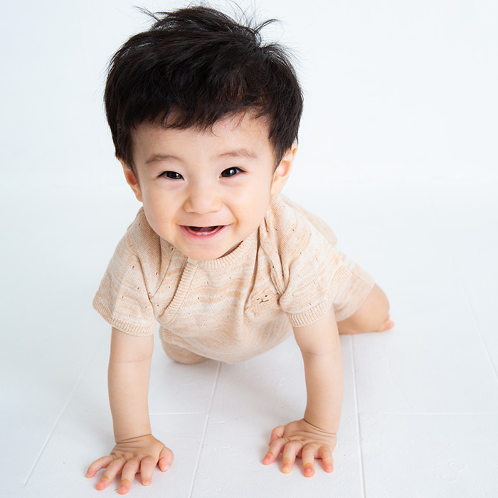 オーガニックニット半袖ロンパース