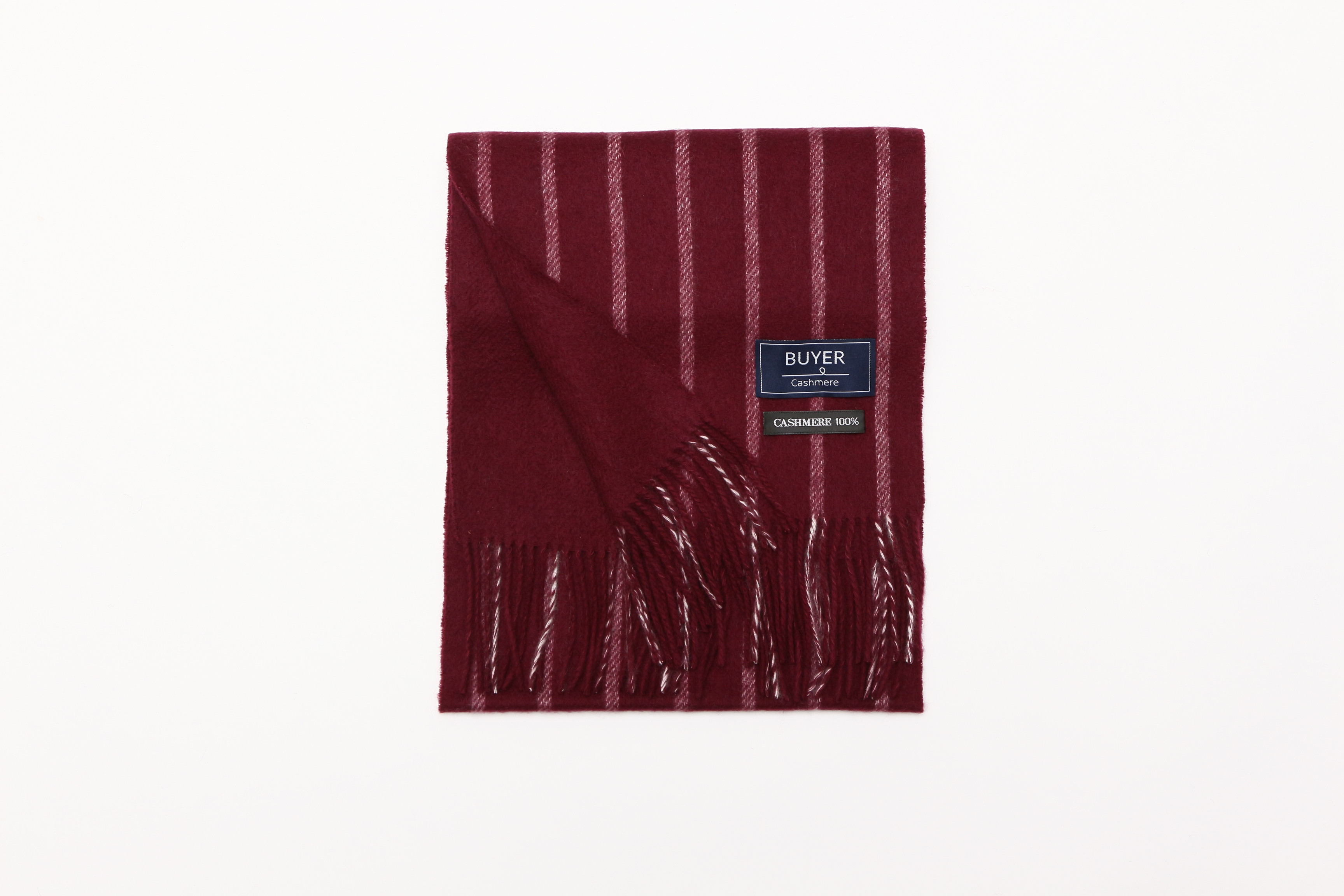 カシミヤ 100% リバーシブル ストライプ マフラー