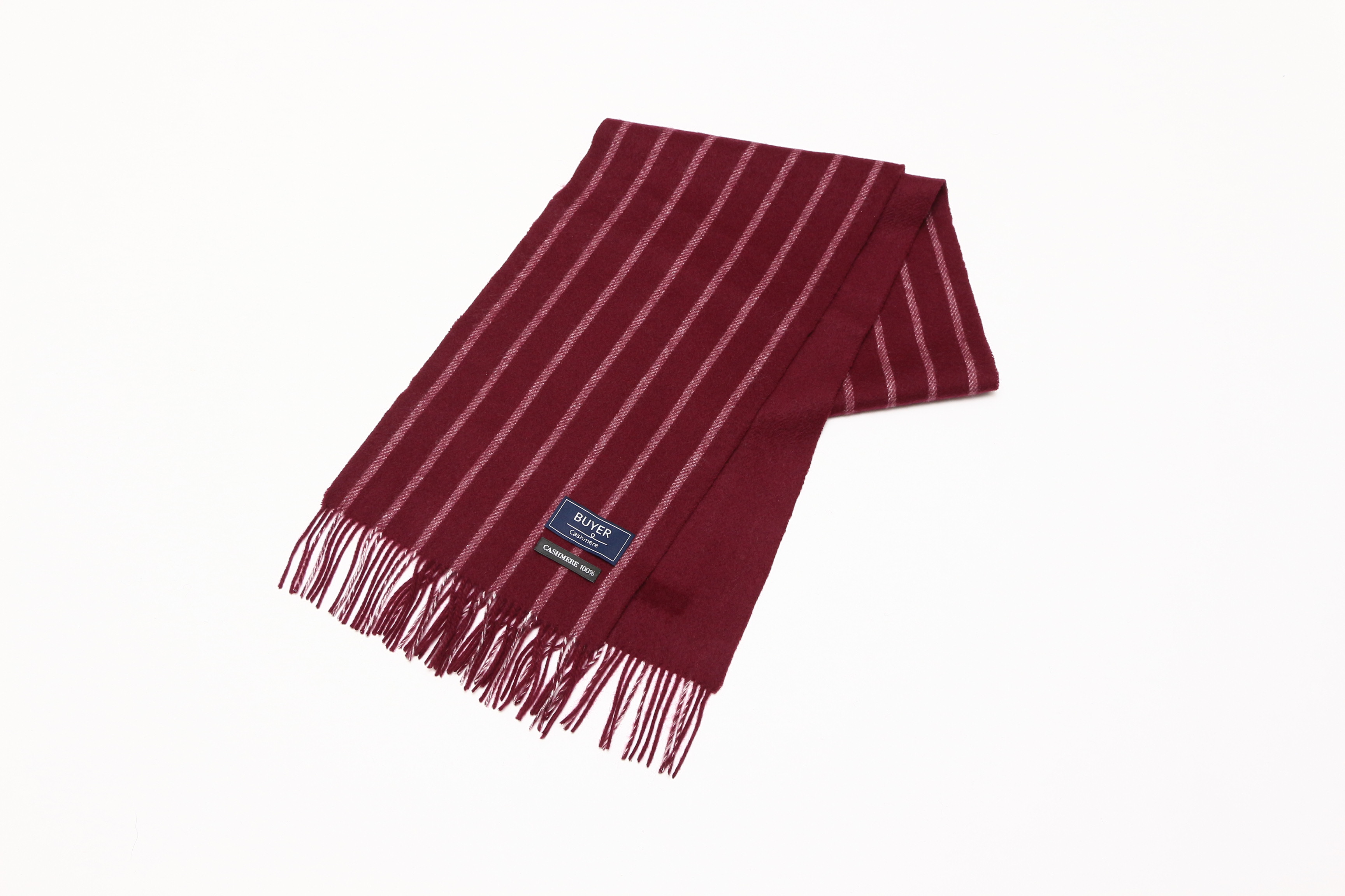 カシミヤ 100% リバーシブル ストライプ マフラー